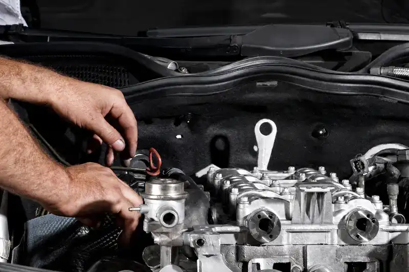 Alan Edwards Motors servicing a car